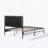 Platform Bed with Boucle fabric Headboard-647358830