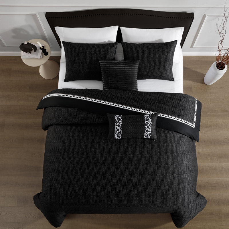 Bebejan Jaguar 100% Cotton Sateen 5 Piece Reversible Comforter Set, Queen
