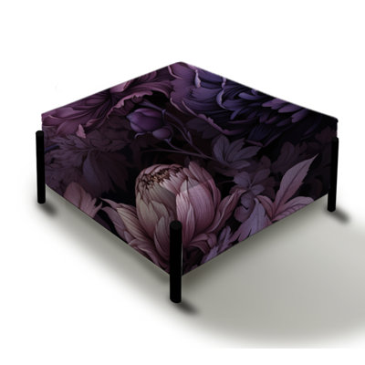 Gothic Botanicals Moody Patterns - Floral Large Square Ottoman