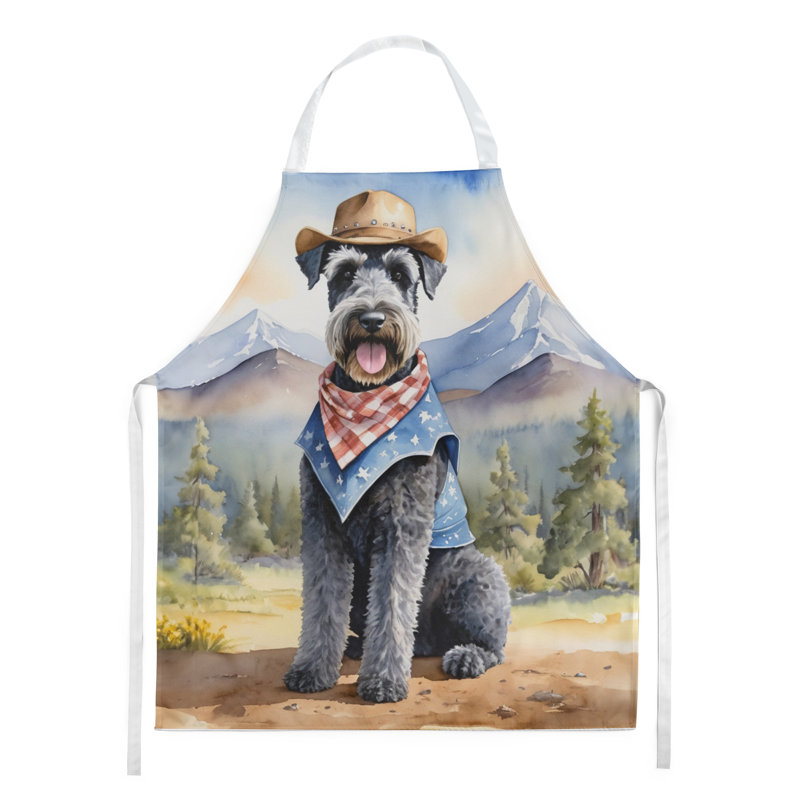 Tablier de bienvenue Kerry Blue Terrier Cowboy