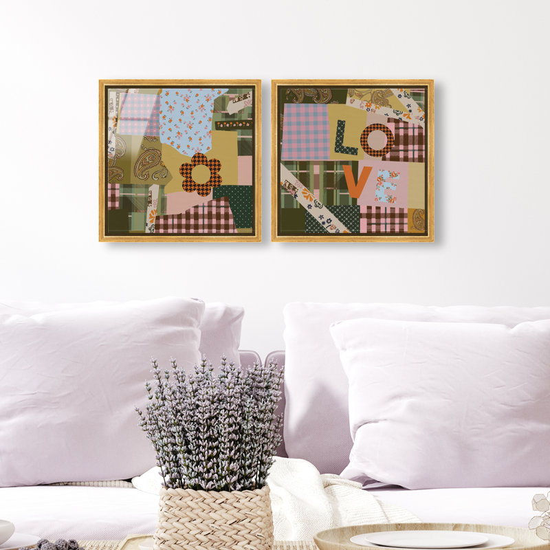 Retro Scarf Set High-Gloss Frameless Acrylic Glass Wall Art Typography and Symbols Print by Oliver Gal, Ready to Hang, 12 x 12