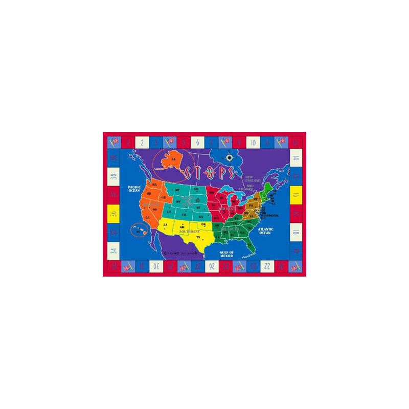 Tapis de jeu éducatif STOPS, Rectangle 5 pi 4 po x 7 pi 8 po