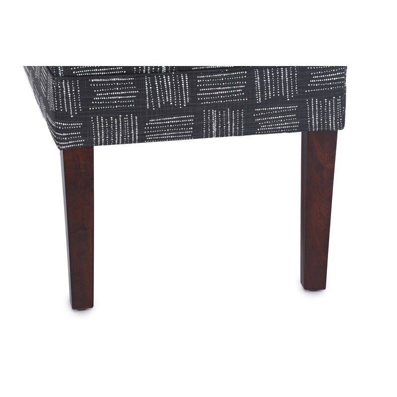Checo Cotton Upholstered Bench, Ink Black