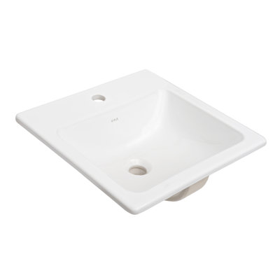 Cheviot Products 17.75"" Gloss White Vitreous China Rectangular Drop-in Bathroom Sink with Overflow -  1185-WH-1