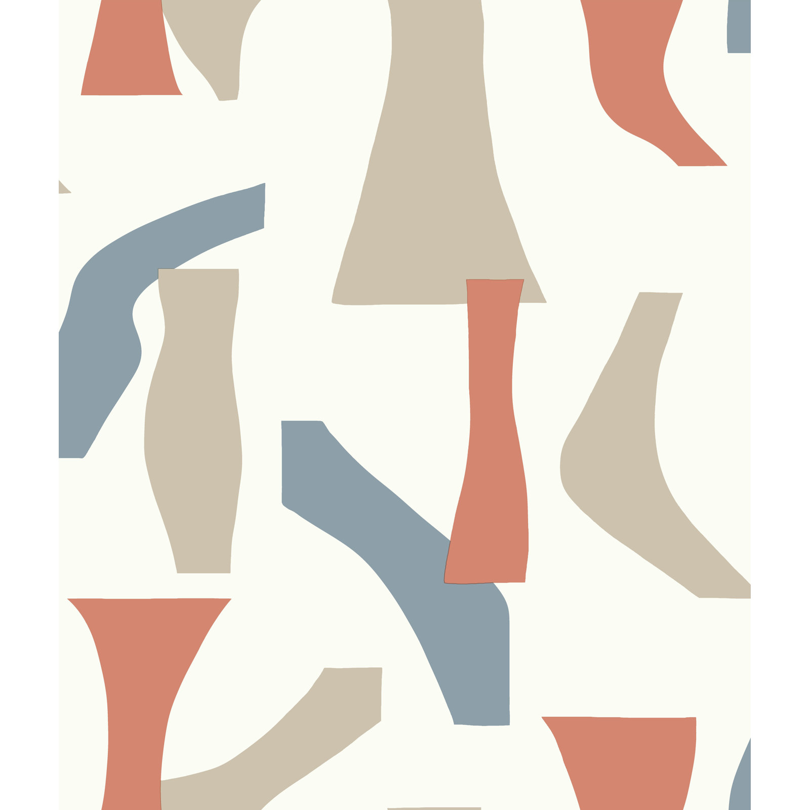 Jacyon Modernist Peel And Stick Wallpaper, Coral/Blue, 20' L x 20.5" W