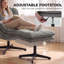 Upholstered Chenille Swivel Armchair-1198908923