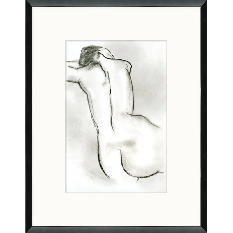 Nu en gris anthracite III - Cadre photo, reproduction d'art sur papier