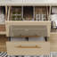 Meuble-lavabo flottant simple 39,4 po avec lavabo vasque, meuble-lavabo mural moderne en bois massif avec tablettes ouvertes et tiroirs à fermeture en douceur-1103927025