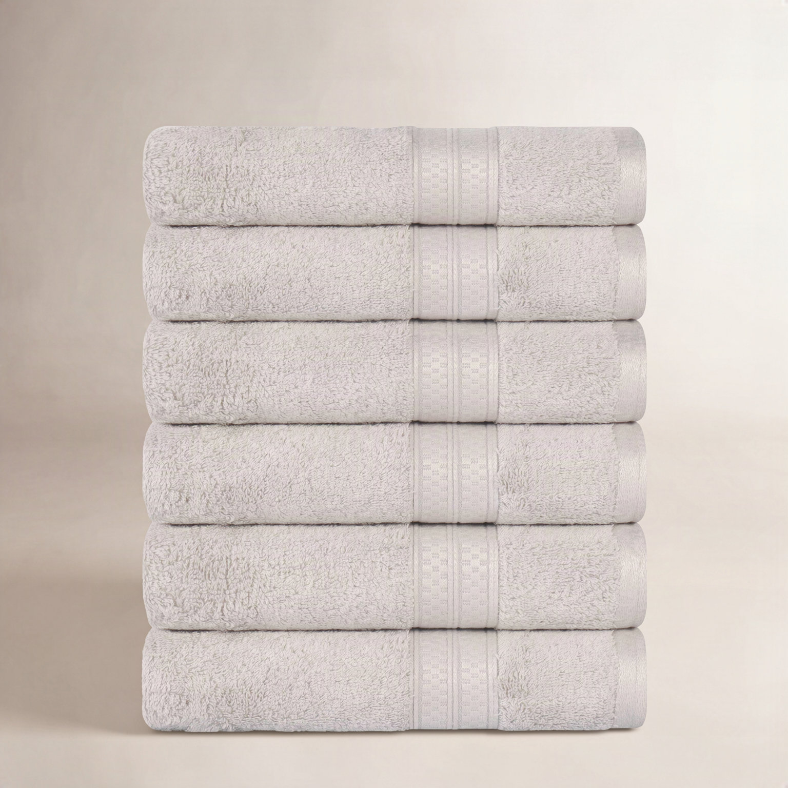 Nolhan Bamboo Cotton Hand Towel Set, Chrome