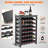 42 Bottle 7-Tier Modular Wine Rack Bamboo Wood Display Shelf with TableTop