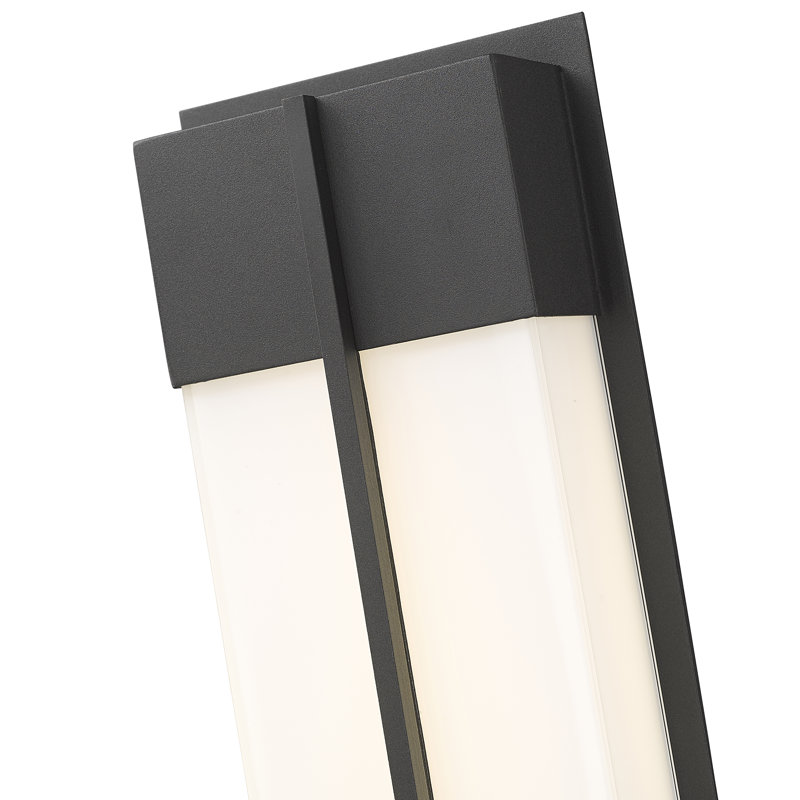 Applique murale d'extérieur 2 lumières en noir, H 13 po x l 6 po x P 3,5 po