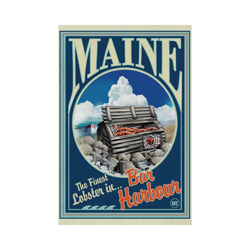 Bar Harbour, Maine Lobster by Old Red Truck - Wrapped Canvas Print, 66.04 cm H x 45.72 cm W