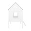 Lit simple avec deux fenêtres latérales - stable et bois de pin gris blanc pour créer un espace de rêve pour le bois massif