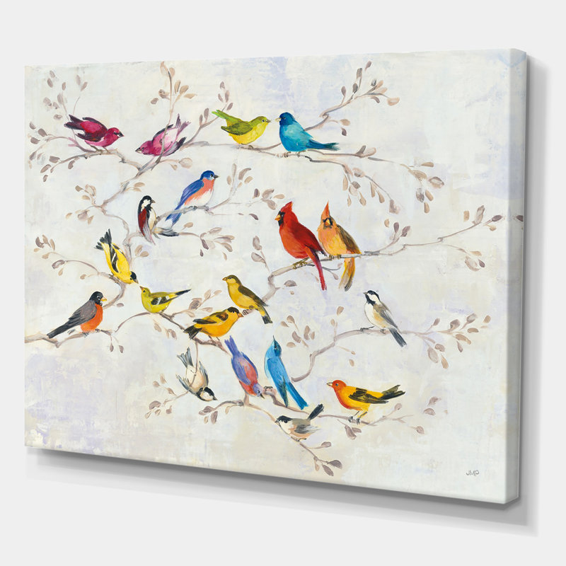 Reproduction d'art sur toile, oiseau multicolore, H 12 po x l 20 po x P 1 po