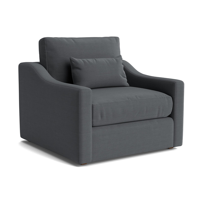 Haywood Upholstered Armchair, Performance Linen - Charcoal