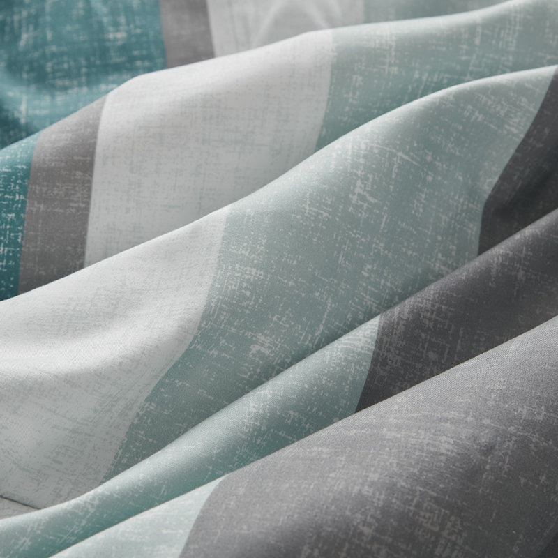 Ensemble d'édredon en polyester, Édredon de grande taille et 6 pièces supplément, Aqua/gris