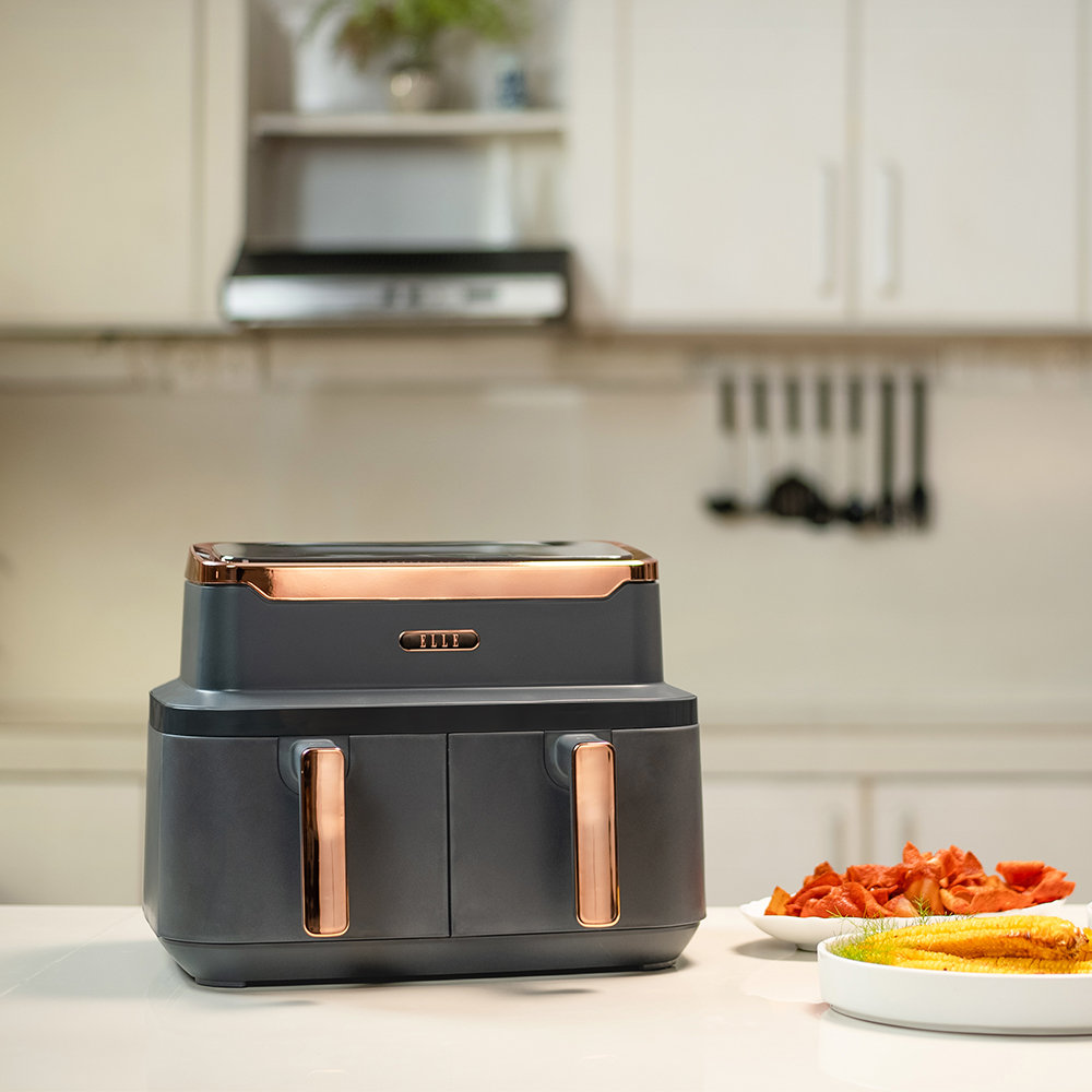 Elle Dual Air Fryer In Grey And Rose Gold