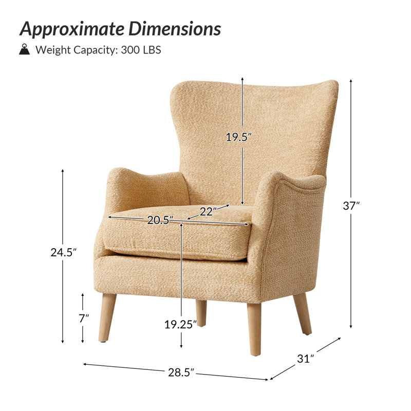 Upholstered Armchair, Camel