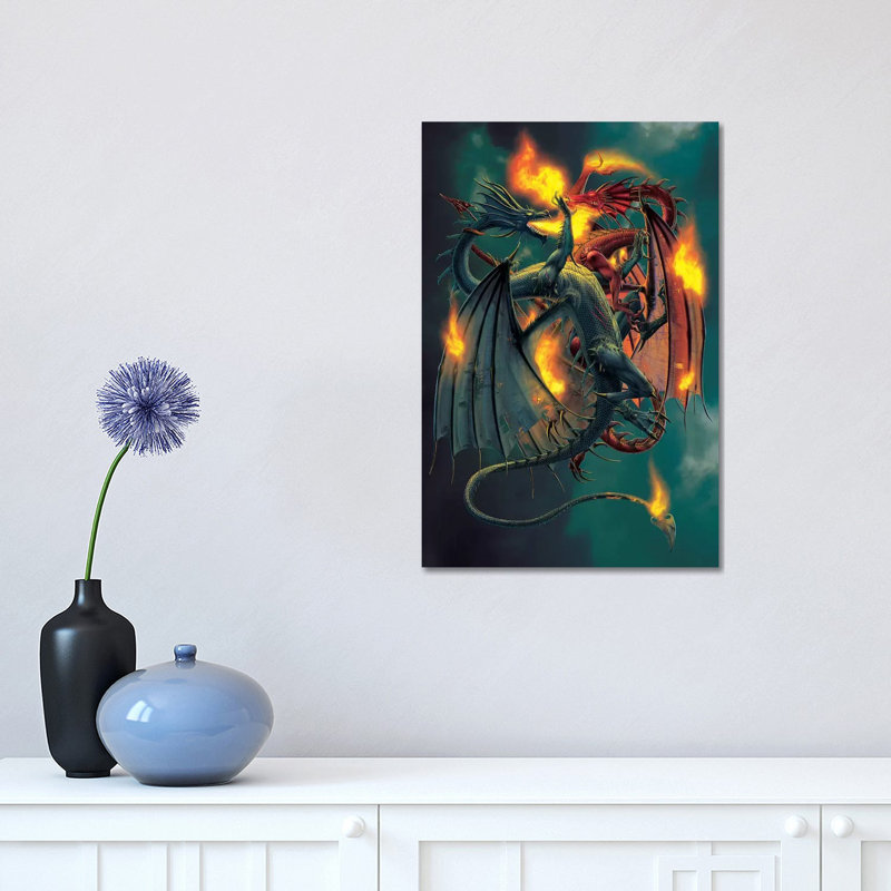 Clash of the Titans by Vincent Hie - Graphic Art Print on Canvas, Wrapped Canvas, 30.48 cm H x 45.72 cm W