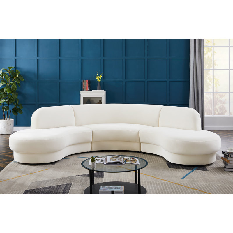 Isnesh Velvet Curved Sectional Symmetrical
