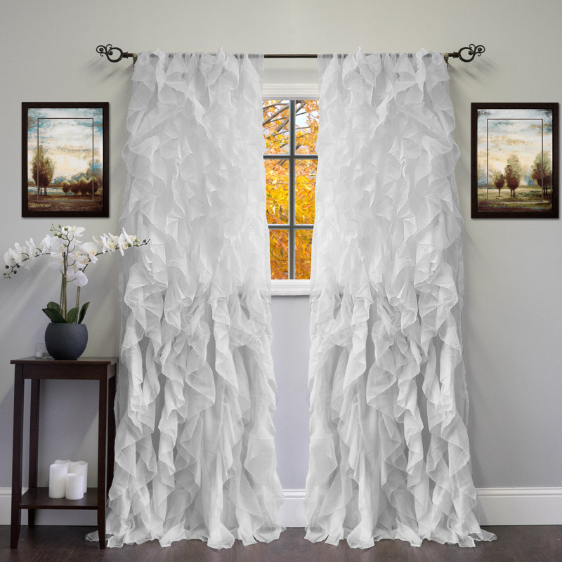 Fulda Semi Sheer Curtain Single Panel, Silver, 50" W x 96" L