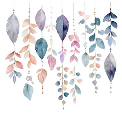 Housses de couette suspendues à feuilles d'aquarelle