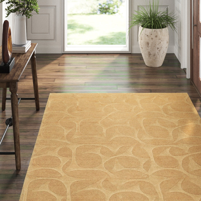 Molecular Wool Geometric Area Rug in Gold, Rectangle 8' x 10'