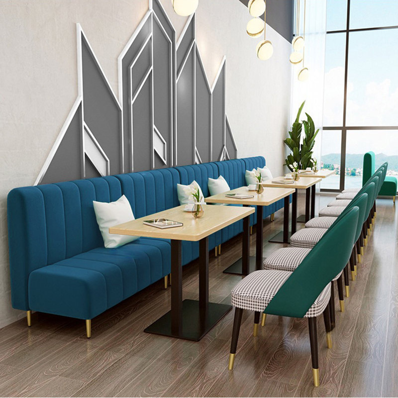 Banc rembourré en polyester simple, Bleu