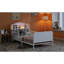 White Twin Metal Bed Frame With Led , Upholstered Headboard, And Low - Profile Style, Ideal For ' Sleep Zone Size Adjustable Lights, Guardrails, Pull Out Storage, Rooms