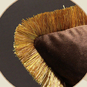 Coussin Flower, Brun / Doré, Housse de coussin seulement - sans coussin