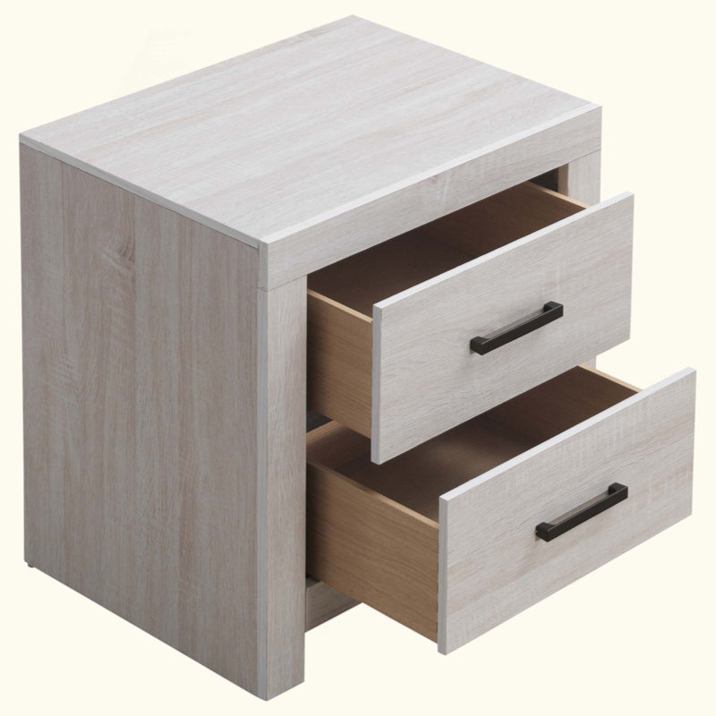 Table de chevet 2 tiroirs Coastal White