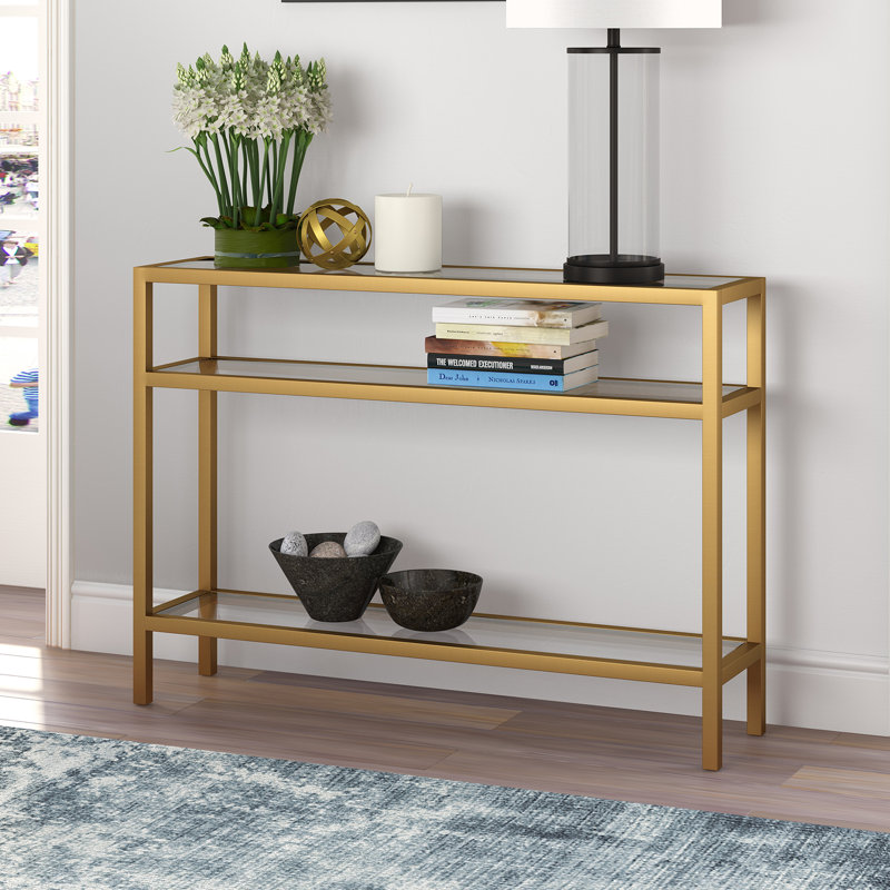 106.68Cm Console Table, Brass