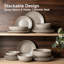32-piece Stoneware Dinnerware Set, Matte Ceramic Plates And Bowls Set, Morandi Colour Tableware, Service For 8-131097980