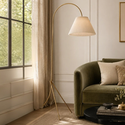 73" Linen Floor Lamp