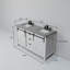 Meuble-lavabo double l 60 po x P 22 po Marsyas-158598081