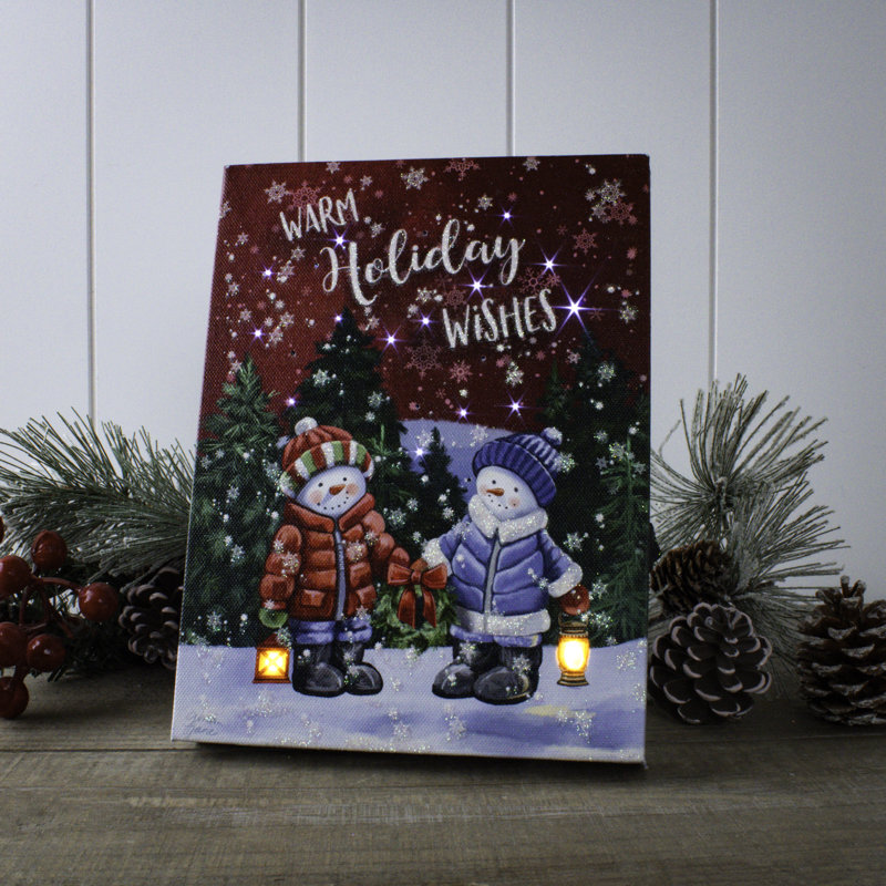 Johnathon - Toile de table lumineuse 8 x 6 Holiday Wishes