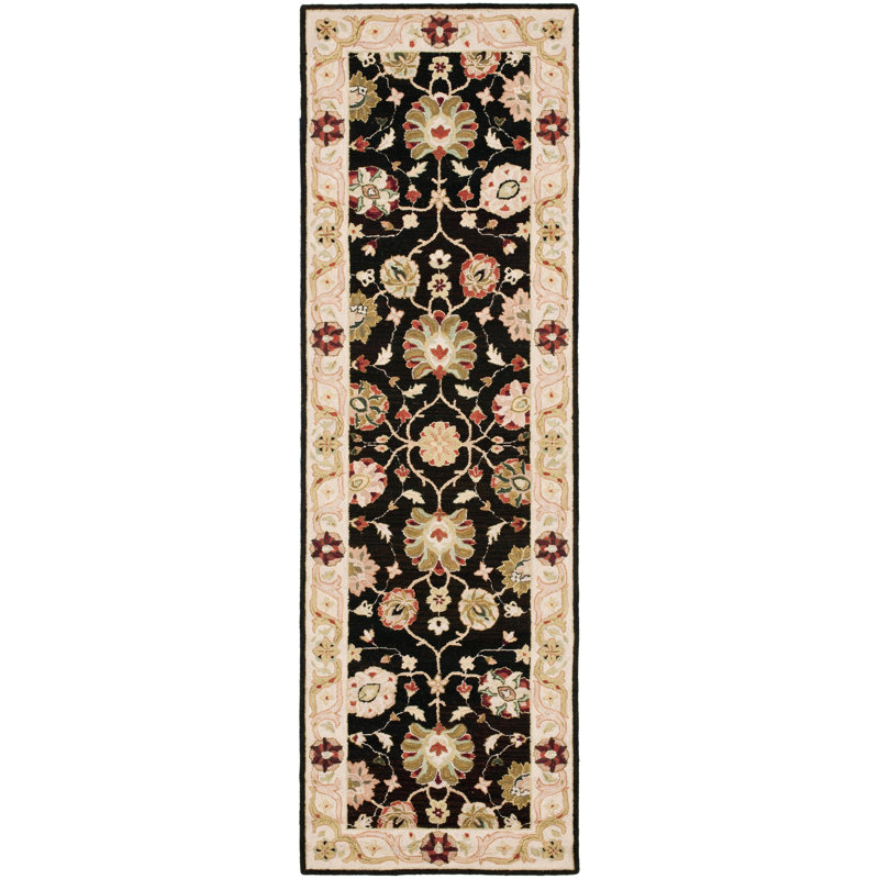 Chelsea Hand Hooked Wool Pile Floral Rug, Runner 2'6" x 10'