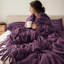 Édredon simple / simple TG de couleur mauve, avec détails et attaches, microfibre moelleuse pour se blottir toute l'année, mauve standard 100 2 pièces, avec design, chaleur semblable au nuage,-118916198-118916201