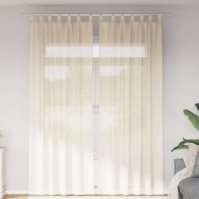Voile Curtains With Tab Top 2 Pcs