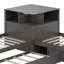 Lit plateforme simple en L avec armoires de rangement, bureau, lit gigogne et lumière DEL-317593205