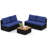 5 Piece Outdoor Furniture Set With Seat & Back Cushions Acacia Wood Tabletop-605624180