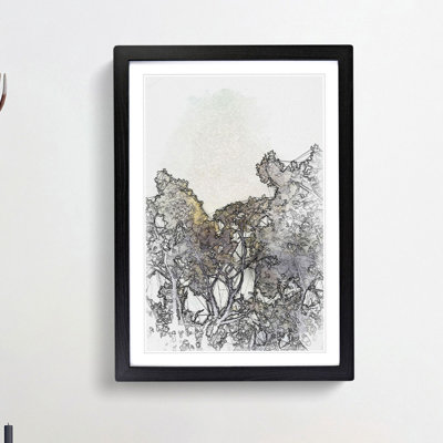 Branches of an Oak Tree in Abstract - Picture Frame Graphic Art Print
