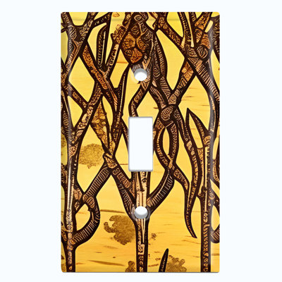 Copper Rust Patina Teal Print 1 - Gang Toggle Light Switch Standard Wall Plate