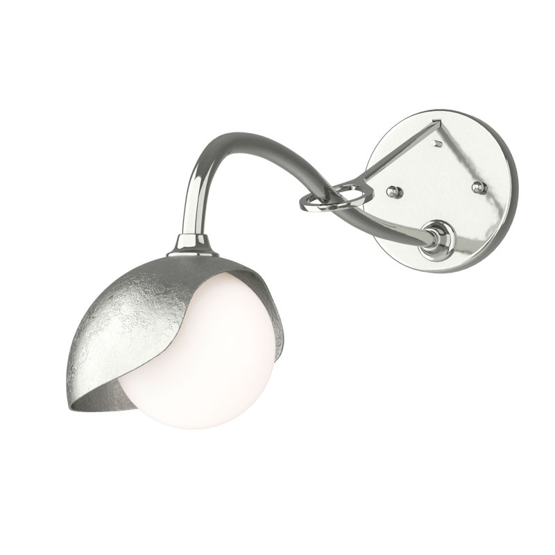 Brooklyn 1 - Light Hardwired Armed Sconce, Sterling, Sterling