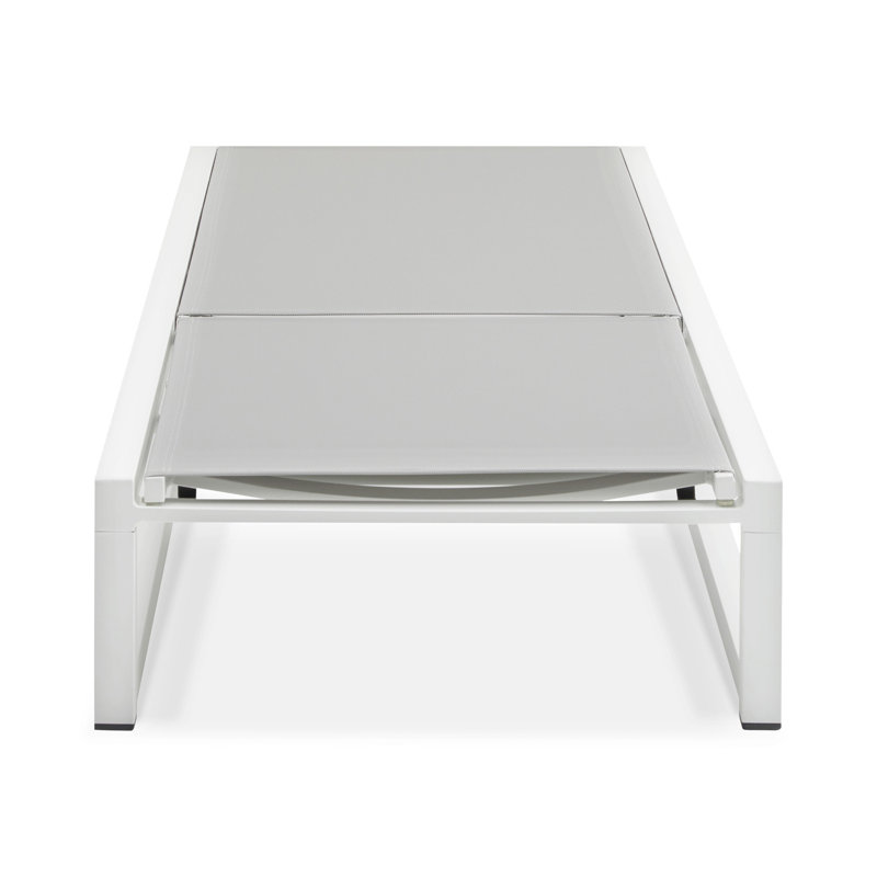 Christopher Knight Home 77" W x 26.5" D x 10.5" H 5-Position Adjustable Aluminum and Textilene Mesh Reclining Chaise Lounge