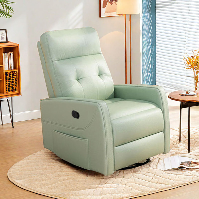 Shimere Faux Leather Recliner, Light Green