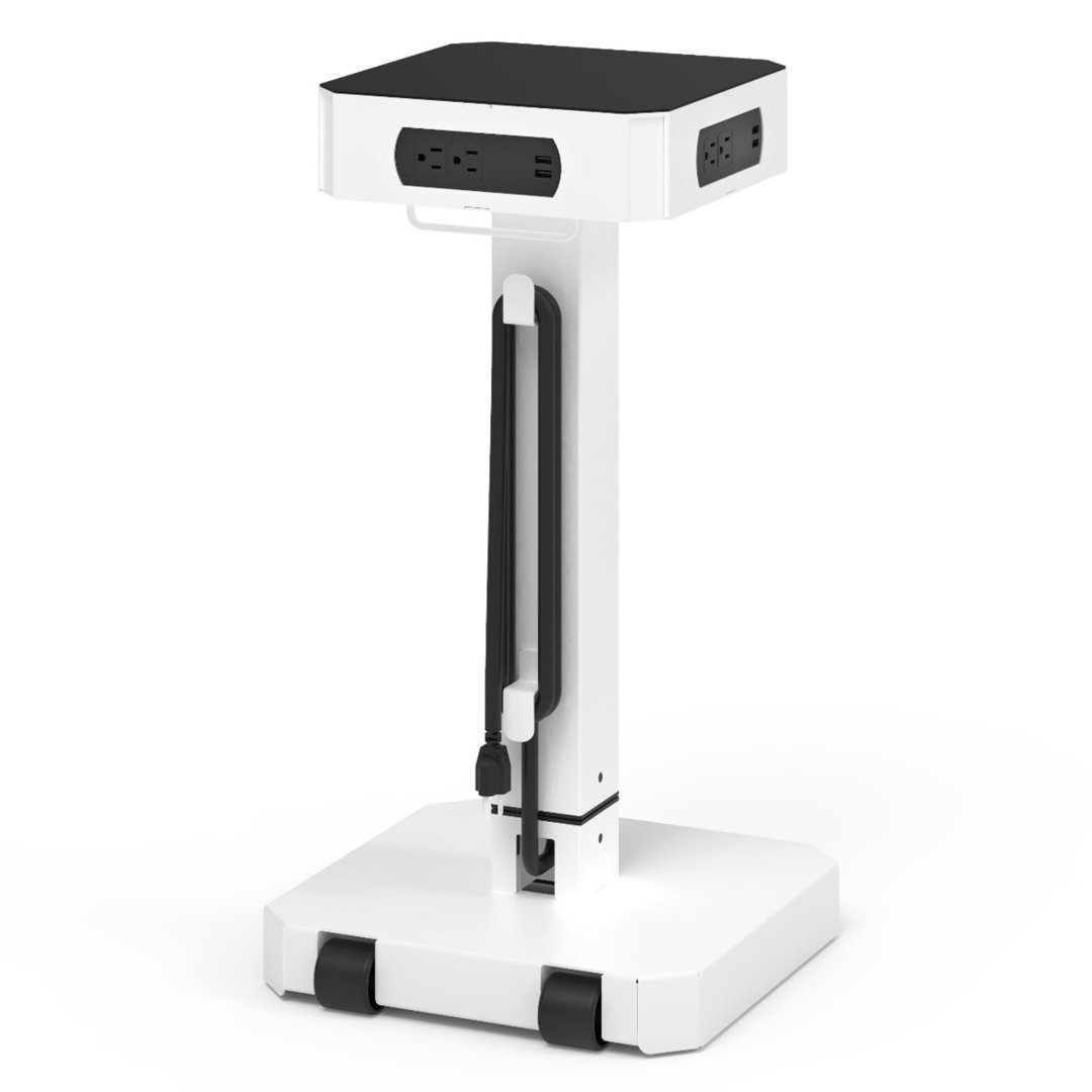 Store-N-Charge Luxpower Mobile AC and USB Tower Adjustable Tablet Charging Cart Luxor