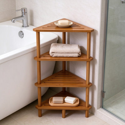 Freestanding Bamboo Shower Caddy