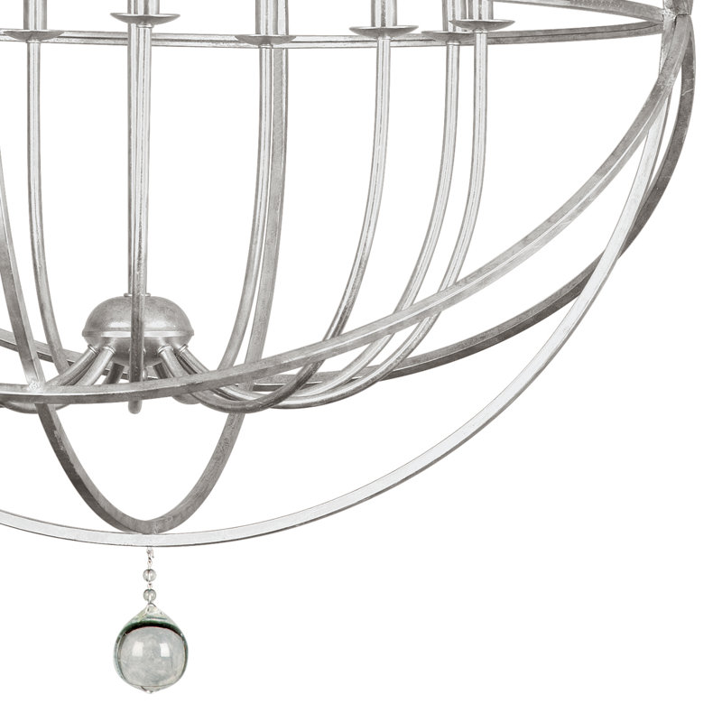 Mason 9 - Light Unique / Statement Globe Chandelier, Olde Silver