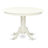 5 Piece Dining Table Set for 4 Includes a Round Kitchen Table with Pedestal and 4 Cream Linen Fabric Parson Dining Room Chairs, 42x42 Inch, Linen White-739937364-739937363